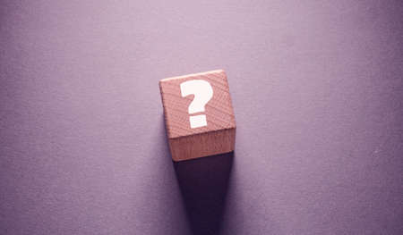 Question Mark Word Written on Wooden Cubesの写真素材