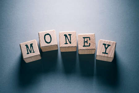 money Word Written on Wooden Cubesの写真素材
