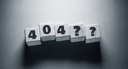 404 Word Written on Wooden Cubesの写真素材