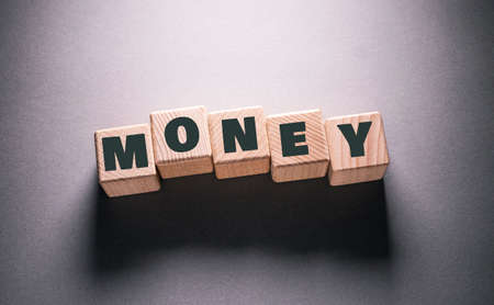 money Word Written on Wooden Cubesの写真素材