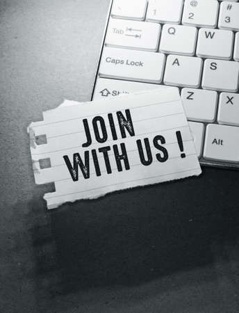 Close up of Words with JOIN , Business Concept Ideaの写真素材