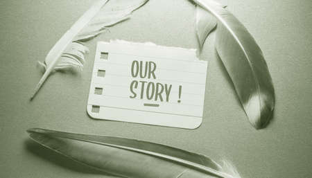 Close up of Our Story Word , Business Concept Ideaの写真素材