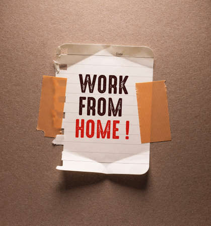 Inspiration showing sign Work From Home. Business approach communicating with the group mainly from...