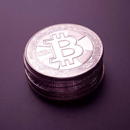 Macro shot of a Bit Coin Crypto Currencyの写真素材