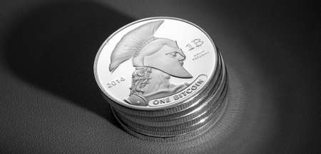 Macro shot of a titan coin Crypto currency