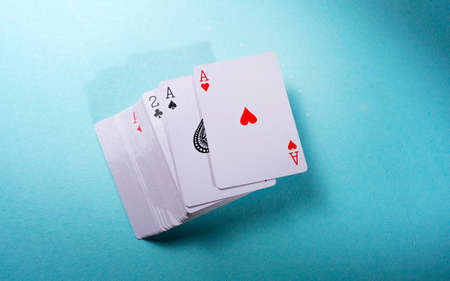 Close up of set of a playing cardsの写真素材