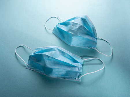 Close up of Disposable medical masksの写真素材