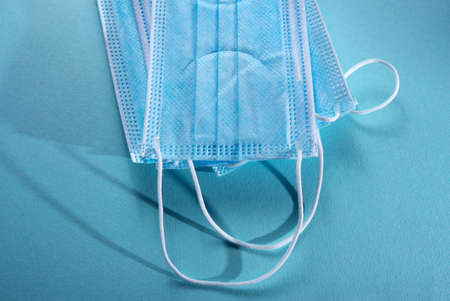 Close up of Disposable medical masksの写真素材