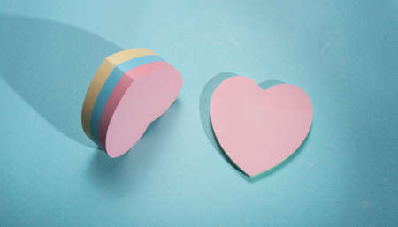 Close up of a blank papers with heartの写真素材