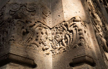 Bas-reliefs on the facade of the Cathedral of San Miguel de Allende, Mexicoの写真素材