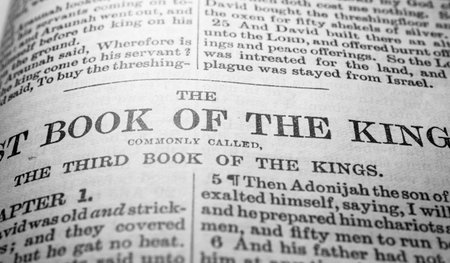 Close up of vintage Holy bible Bookの写真素材