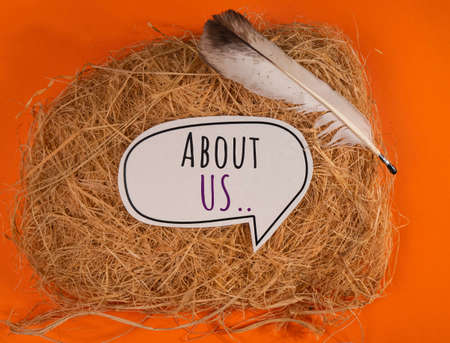 Close up Of Words with About Us , Web Concept ideaの写真素材
