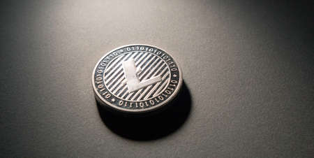 Macro Shot of a Litecoin Crypto Currencyの写真素材