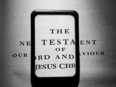 Close up of vintage Holy bible Bookの写真素材