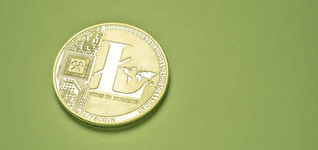 Macro Shot of a Litecoin Crypto Currencyの写真素材