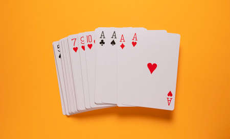 Close up of set of a playing cardsの写真素材