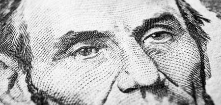 Close up of American Dollar Note Currencyの写真素材