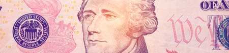 Close up of American Dollar Note Currencyの写真素材