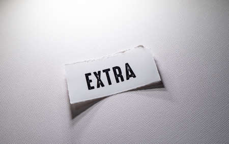 Close up of Extra Word , Business Concept ideaの写真素材