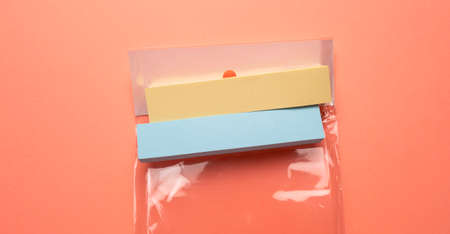 Empty space note papers for copy space your own wordsの写真素材