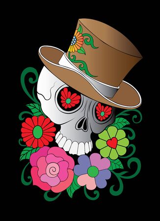 drawing  style Skull art illustration vectorのイラスト素材