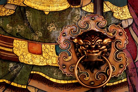 Chinese gate handleの写真素材