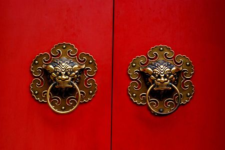 Chinese gate door nobの写真素材