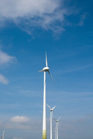 Stark White Electrical Power Generating Wind Turbines