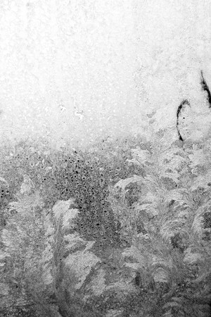 Ice pattern on window white colourの写真素材