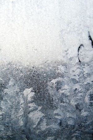 Ice pattern on window white colourの写真素材