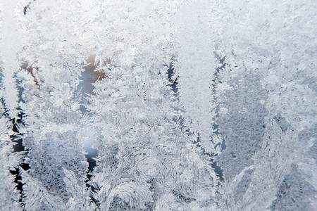 Ice pattern on window white colourの写真素材
