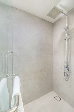 Shower in luxury bathroom