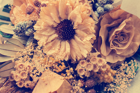 Dried flowers vintage in soft style for backgroundの写真素材