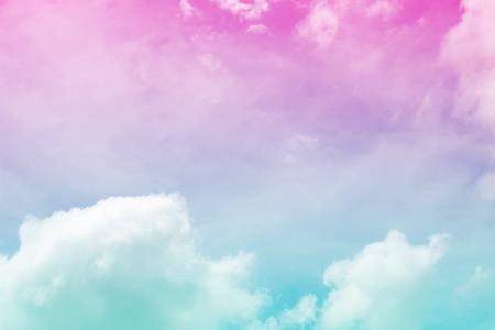 Cloud and sky with a pastel colored background
