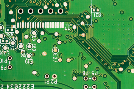 Close up of graphics card circuits background
