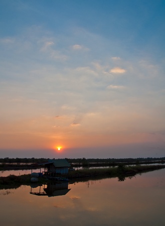 sunset  on salineの写真素材