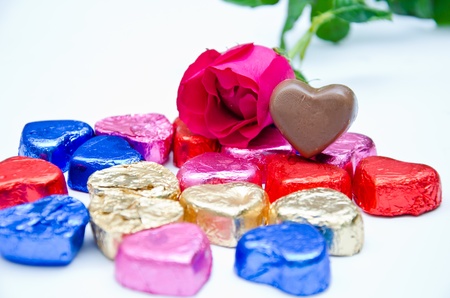 rose and heart for loveの写真素材