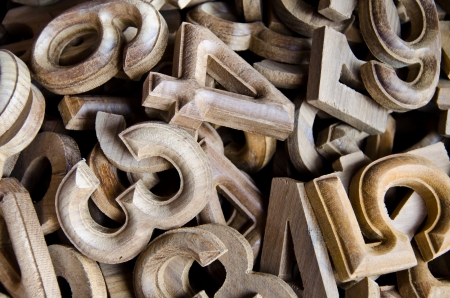 wood numberの写真素材