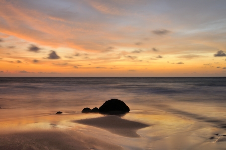 rock on the beachの写真素材