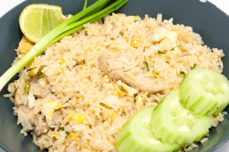 Thai food,Fried Rice isolated on whiteの写真素材