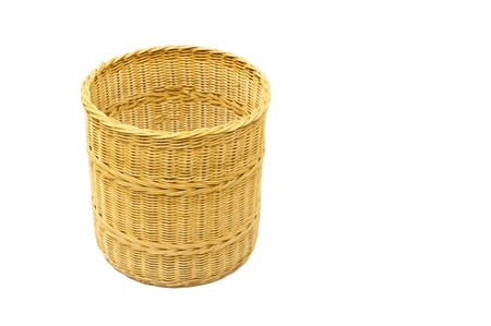 Thai handmade Basket wicker isolated on whiteの写真素材