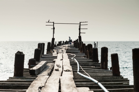 wooden fisherman bridge, pang-nga Thailandの写真素材