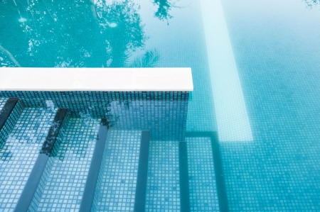 swimming pool stepの写真素材