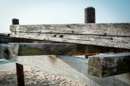 Detail of wooden bridge の写真素材