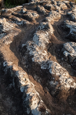 geological feature in evening, Phu Hin Rong Kla in Thailandの写真素材