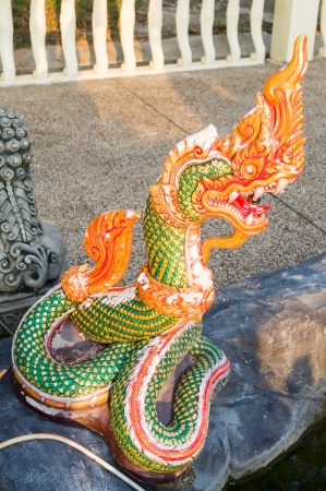 Naga statue at Thailand Templeの写真素材