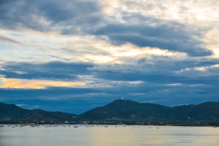 seascape in twilight, phuket Thailand の写真素材