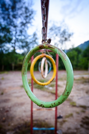 Climbing Rings In A Playground  