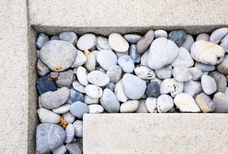 pebbles in floor gutter の写真素材