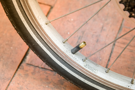 bicycle tire valve openの写真素材